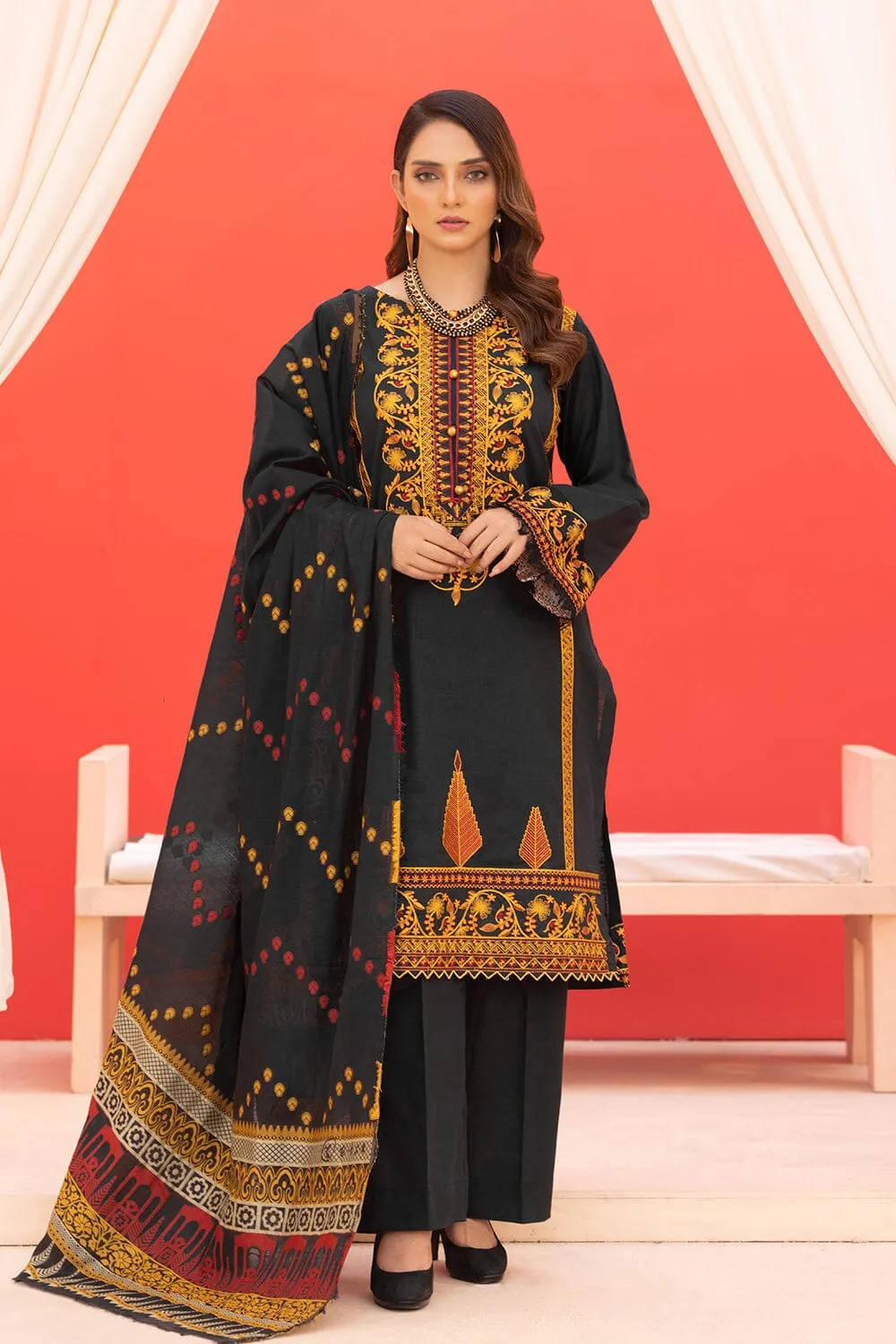 3PC Unstitched Embroidered Khaddar Suit SUIT KKE-2272