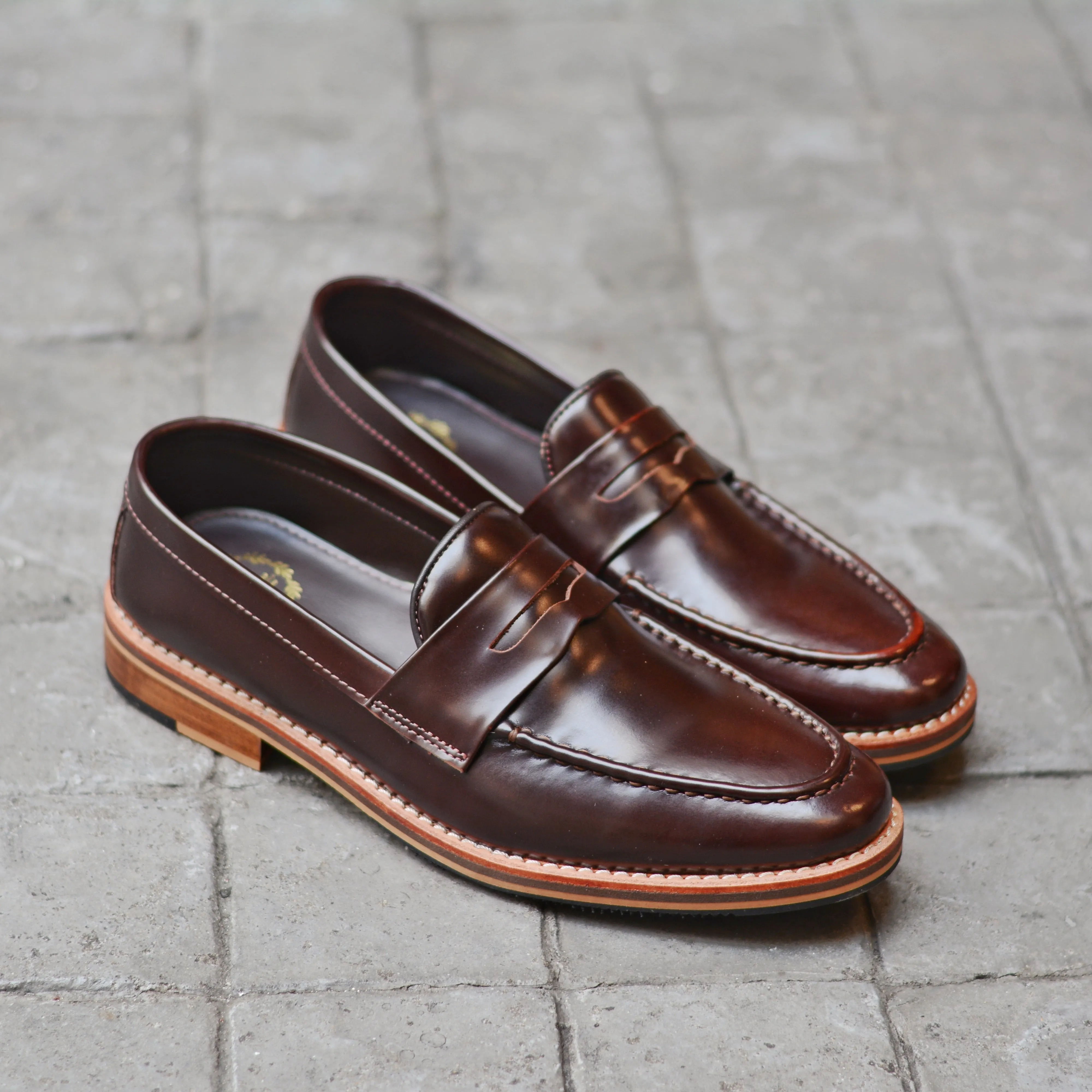 509 Penny Loafer Burgundy - Wooden Sole