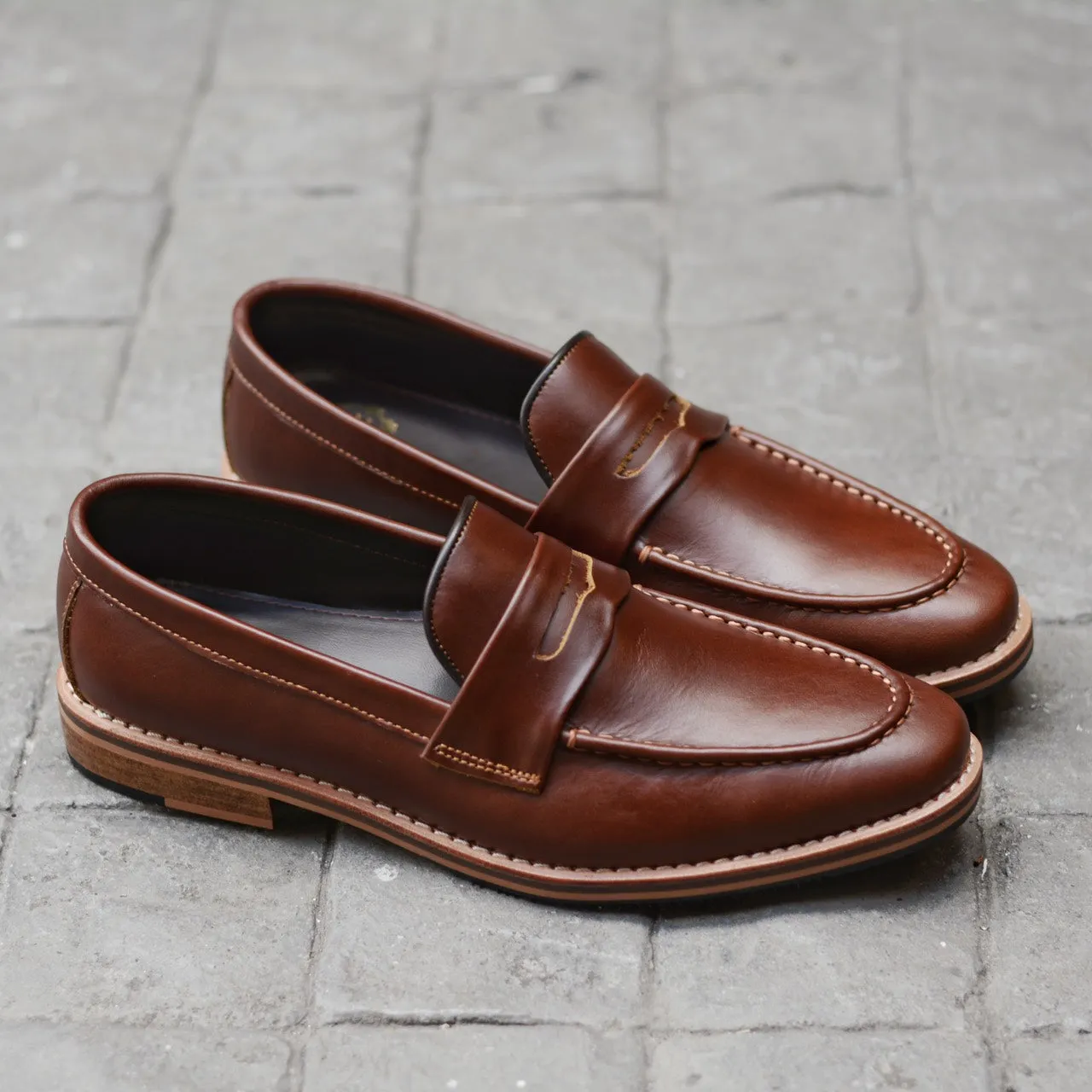 509 Penny Loafer Matt Caramel - Wooden Sole