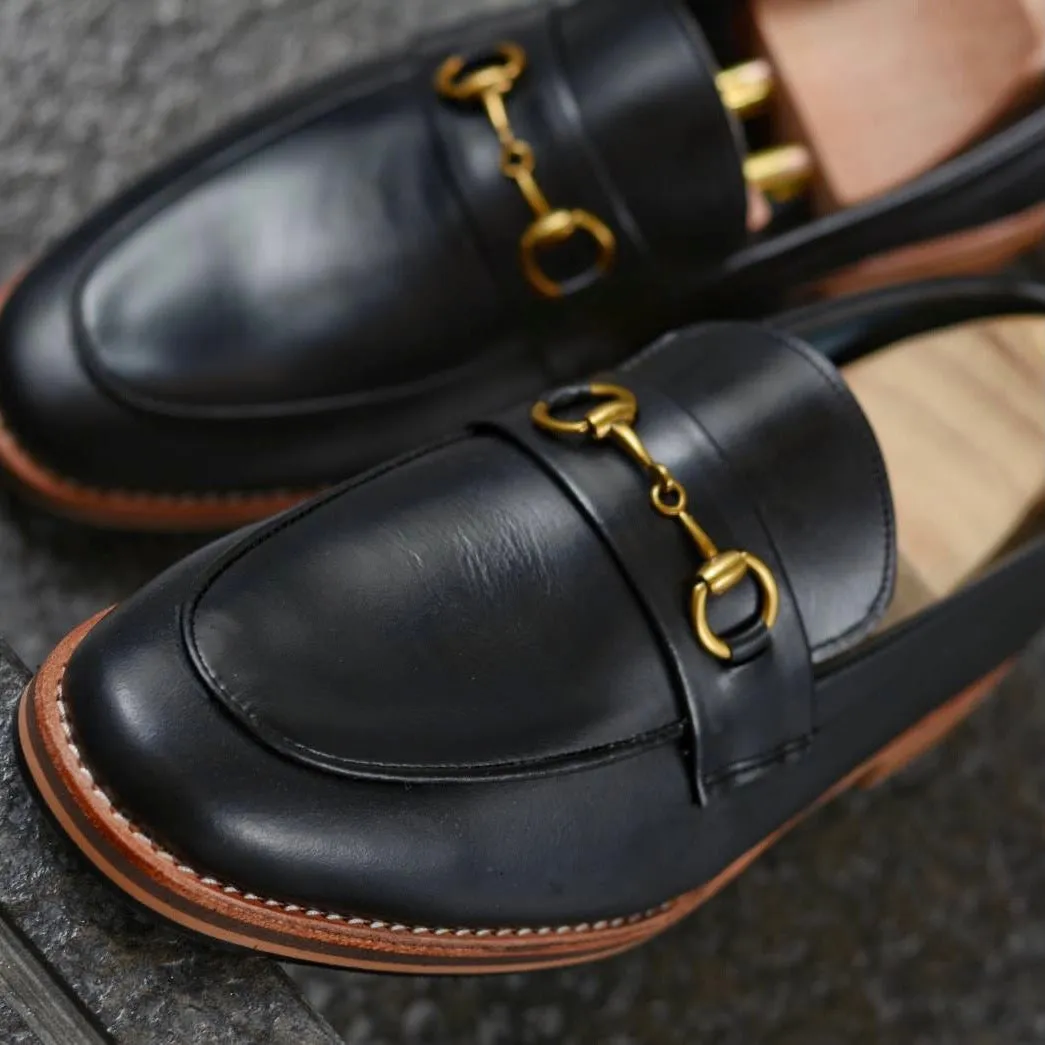 702 Horsebit Loafer MattBlack - Wooden Soles