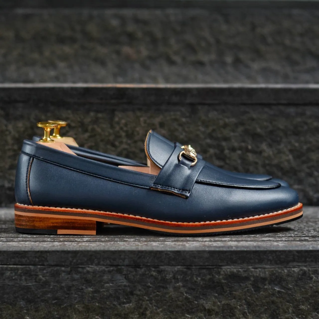 702 Horsebit Loafer MattBlue - Wooden Soles