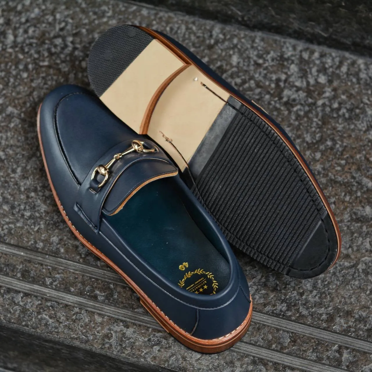 702 Horsebit Loafer MattBlue - Wooden Soles