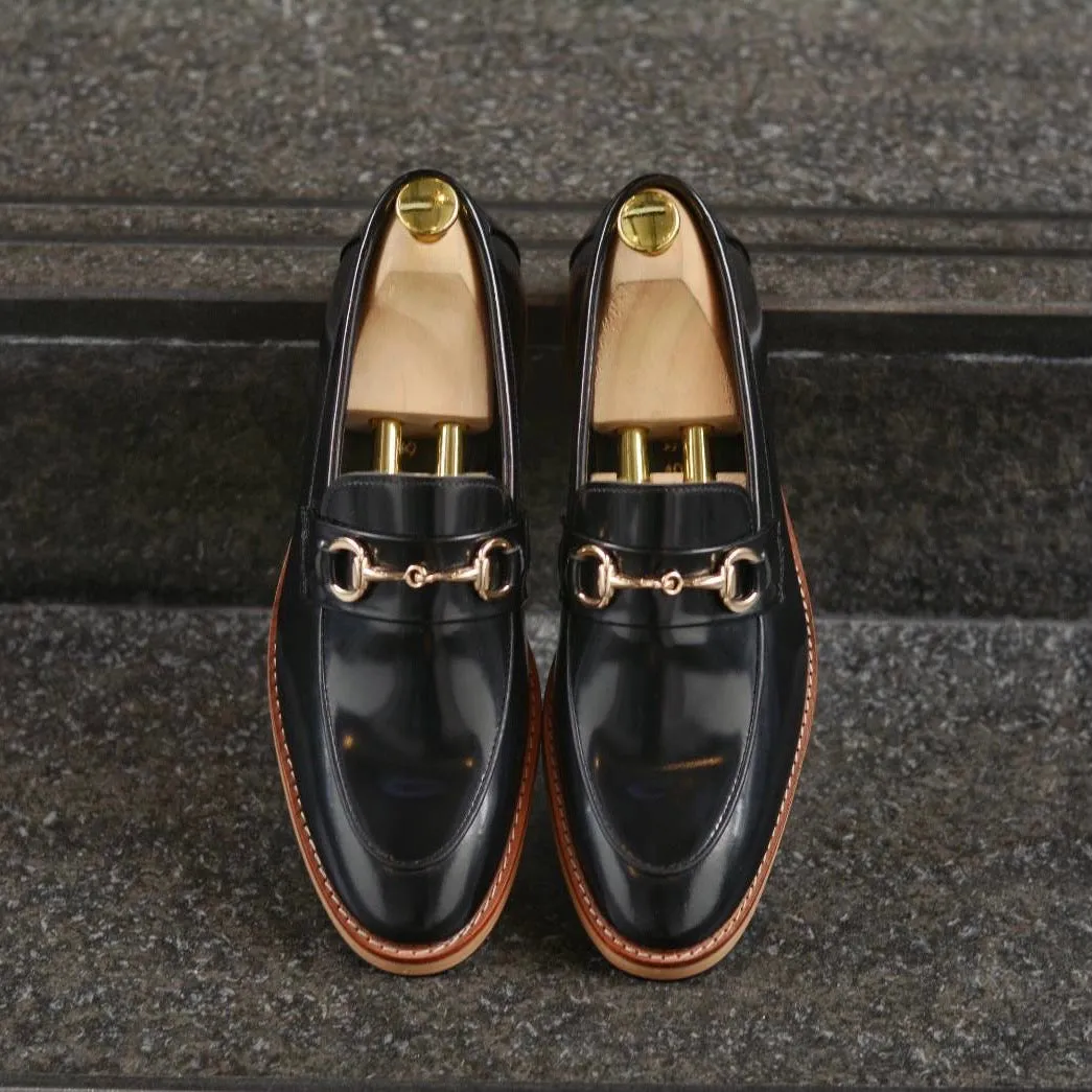 702 Horsebit Loafer PianoBlack - Wooden Soles