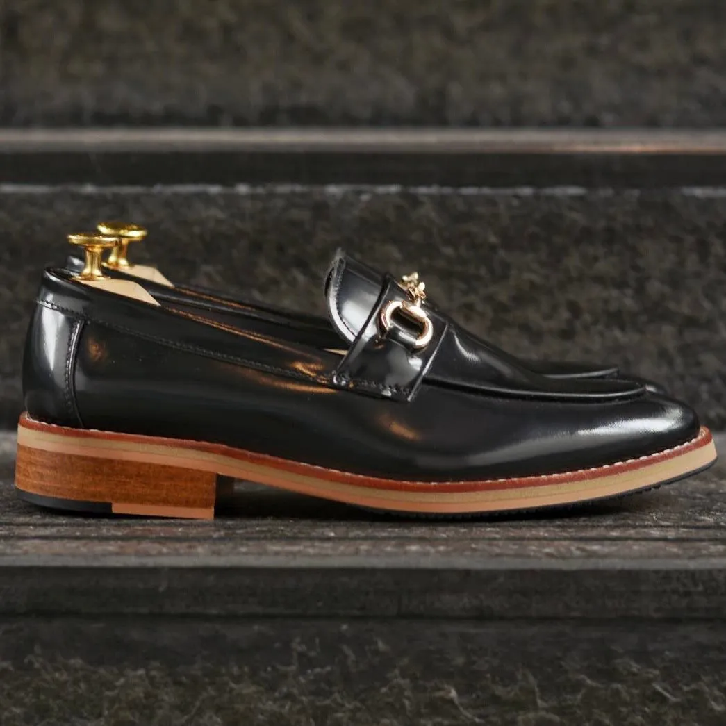 702 Horsebit Loafer PianoBlack - Wooden Soles