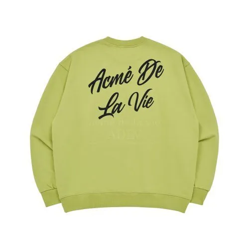 acme de la vie  |Crew Neck Long Sleeves Cotton Logo Sweatshirts