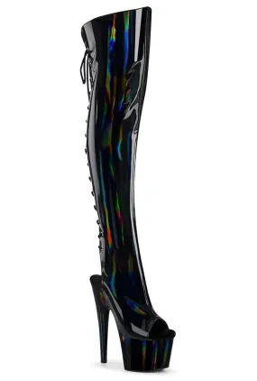 ADORE-3019HWR Black Patent Knee Boot