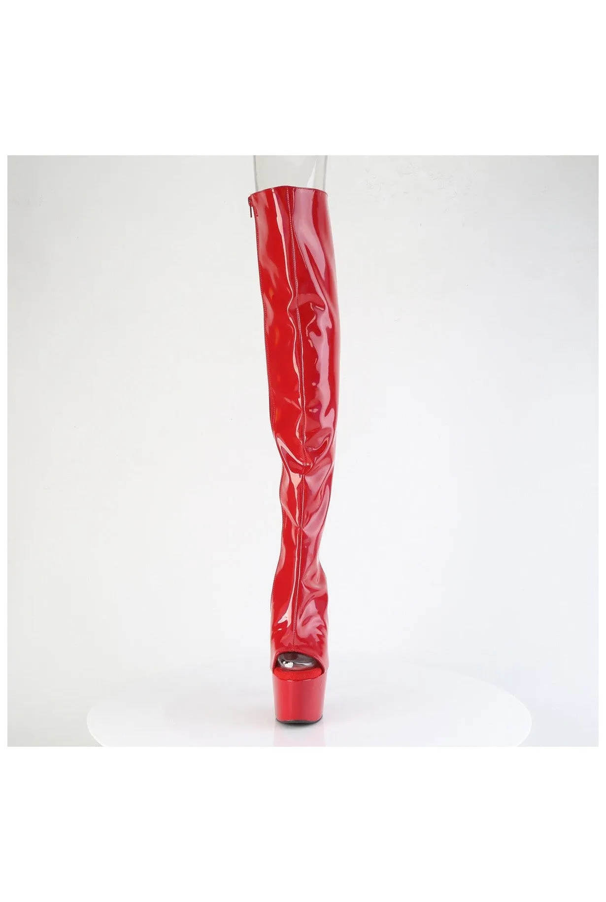 ADORE-3019HWR Red Patent Knee Boot