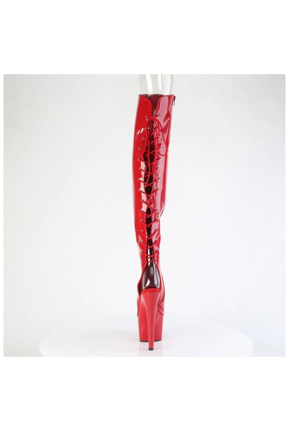 ADORE-3019HWR Red Patent Knee Boot