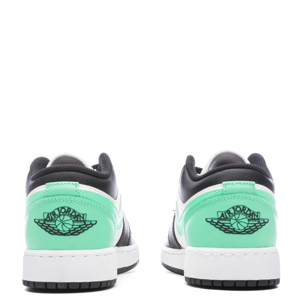 Air Jordan 1 Low (GS) - White/Black/Green Glow