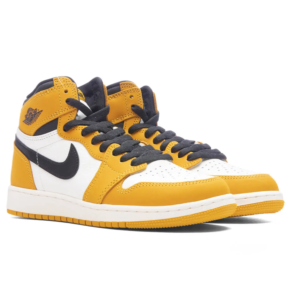 Air Jordan 1 Retro High OG (GS) 'Yellow Ochre' - Yellow Ochre/Black/Sail