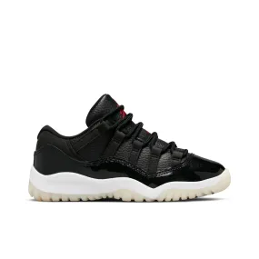 Air Jordan 11 Retro Low (PS) '72-10' - Black/Gym Red/White