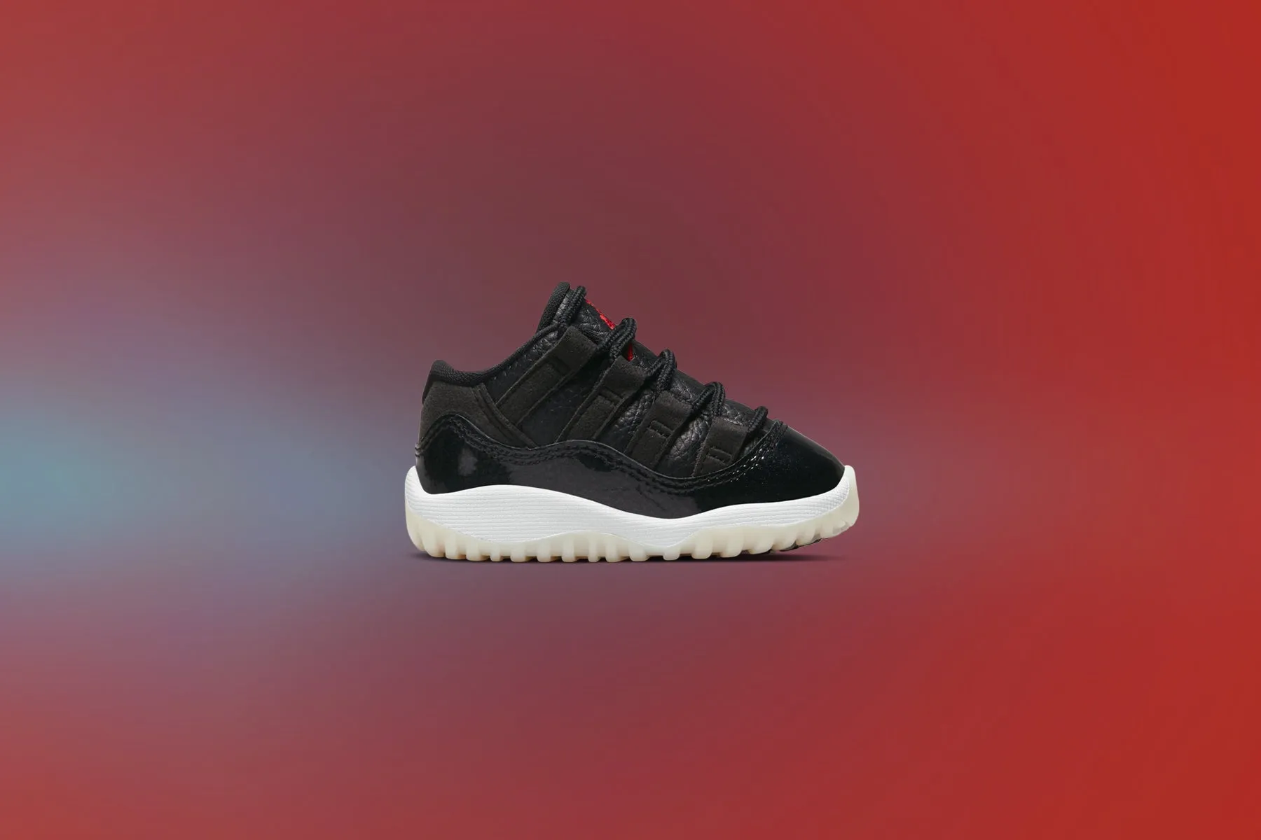 Air Jordan 11 Retro Low (TD) '72-10' - Black/Gym Red/White