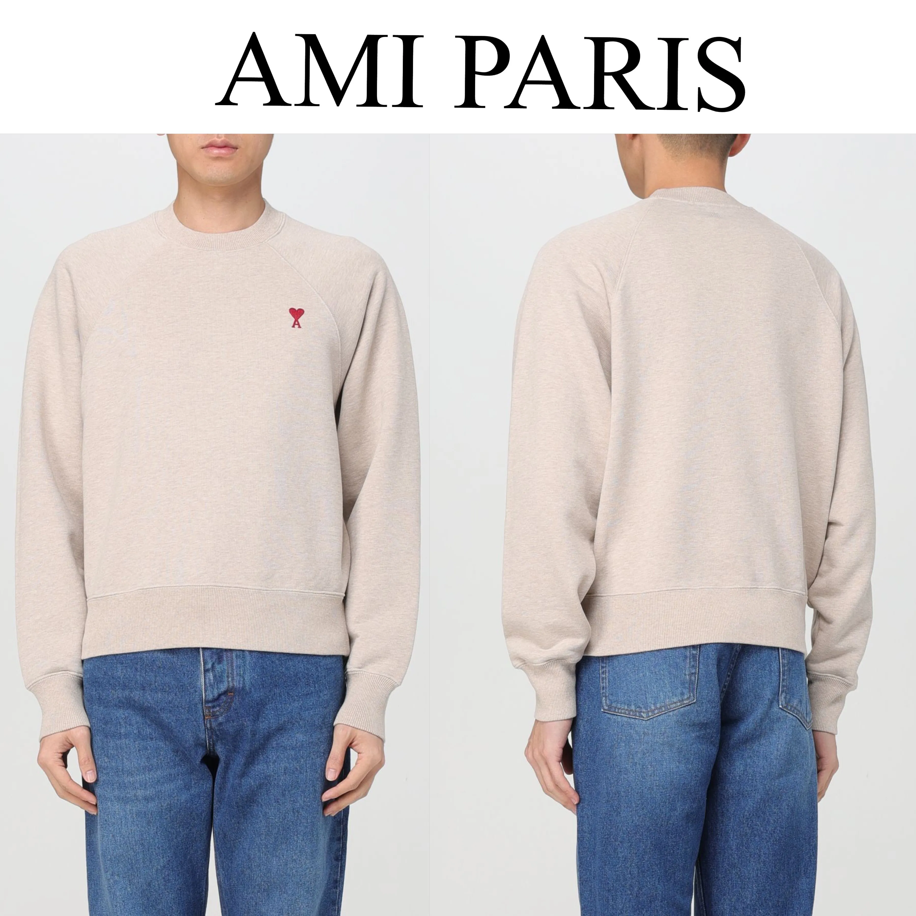 AMI PARIS  |Crew Neck Unisex Long Sleeves Cotton Logo Designers