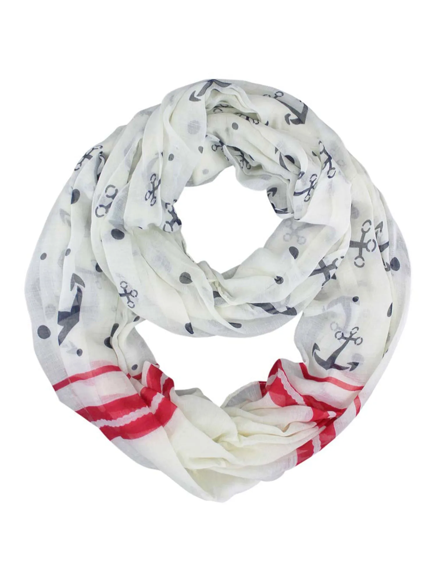 Anchor Print Summer Circle Infinity Scarf