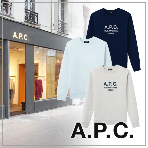 A.P.C.  |Crew Neck Long Sleeves Plain Logo Designers Sweatshirts