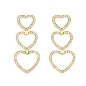 Aurora Heart Shaped Earrings in Gold