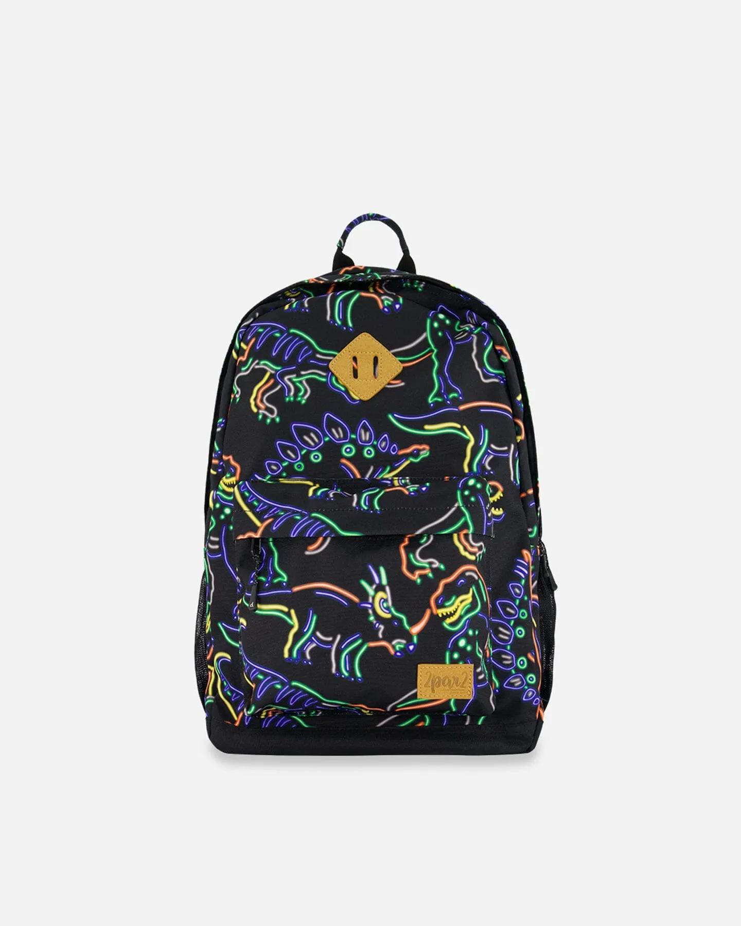 Backpack Black Printed Neon Dino