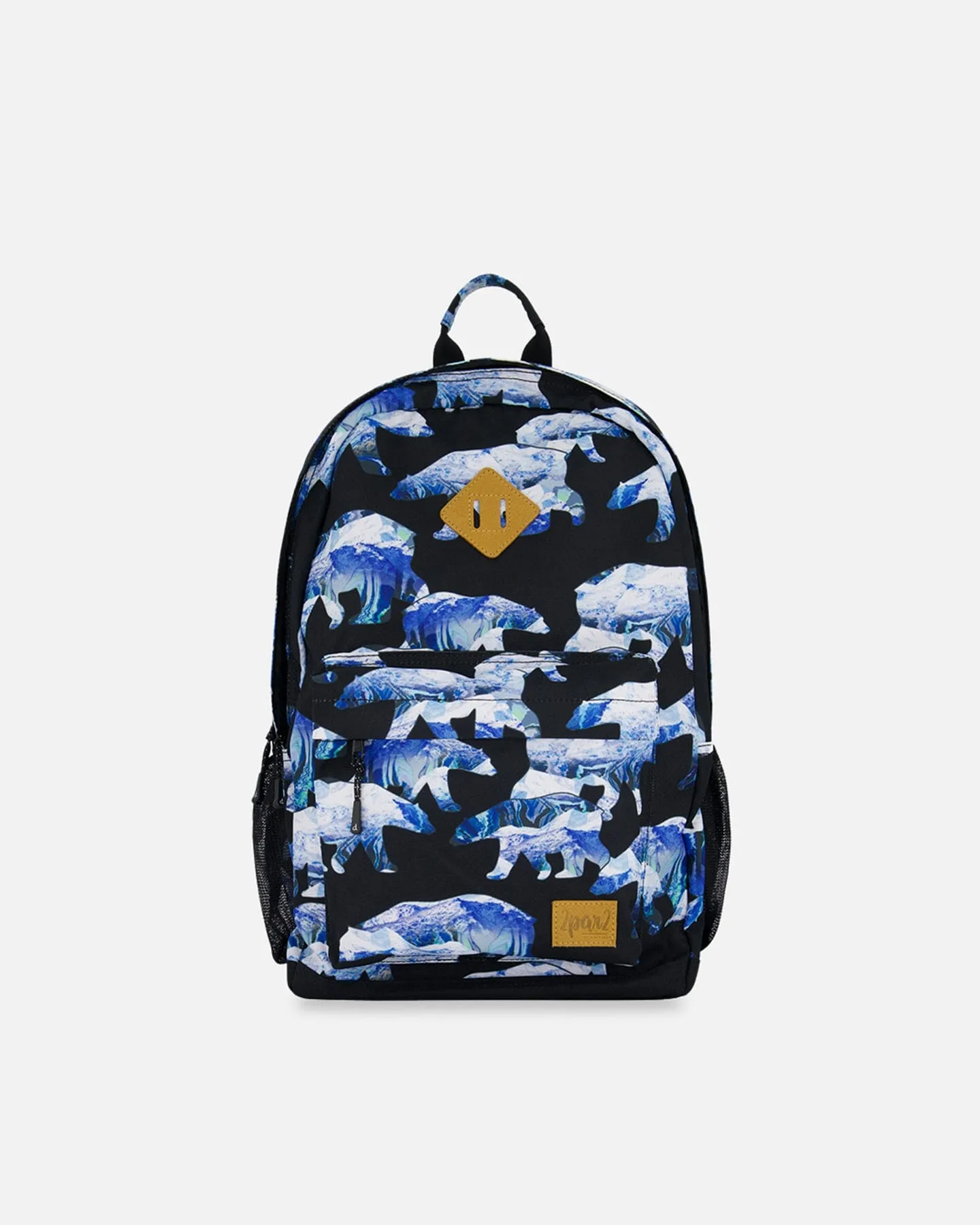 Backpack Black Printed Polar Bears