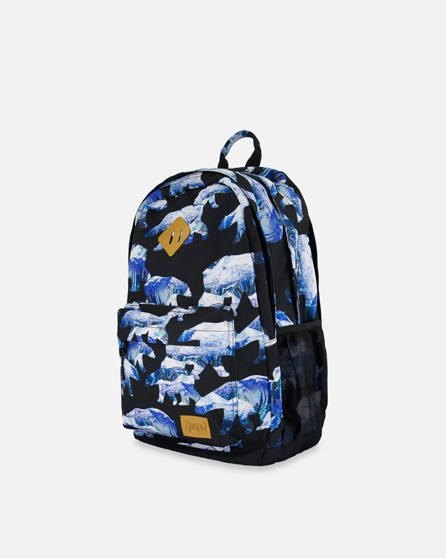 Backpack Black Printed Polar Bears