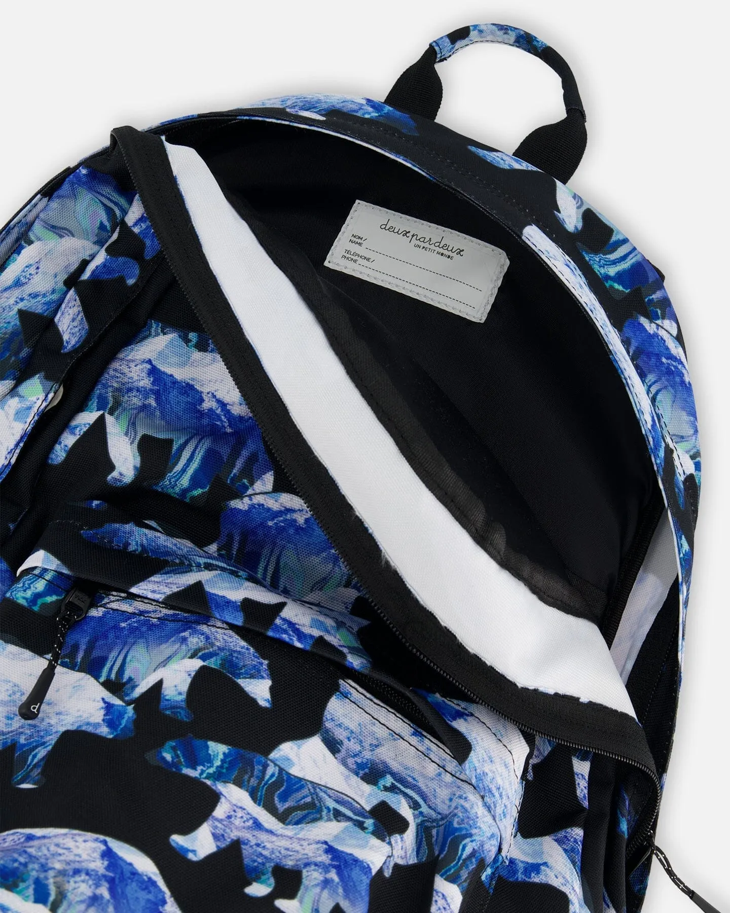 Backpack Black Printed Polar Bears