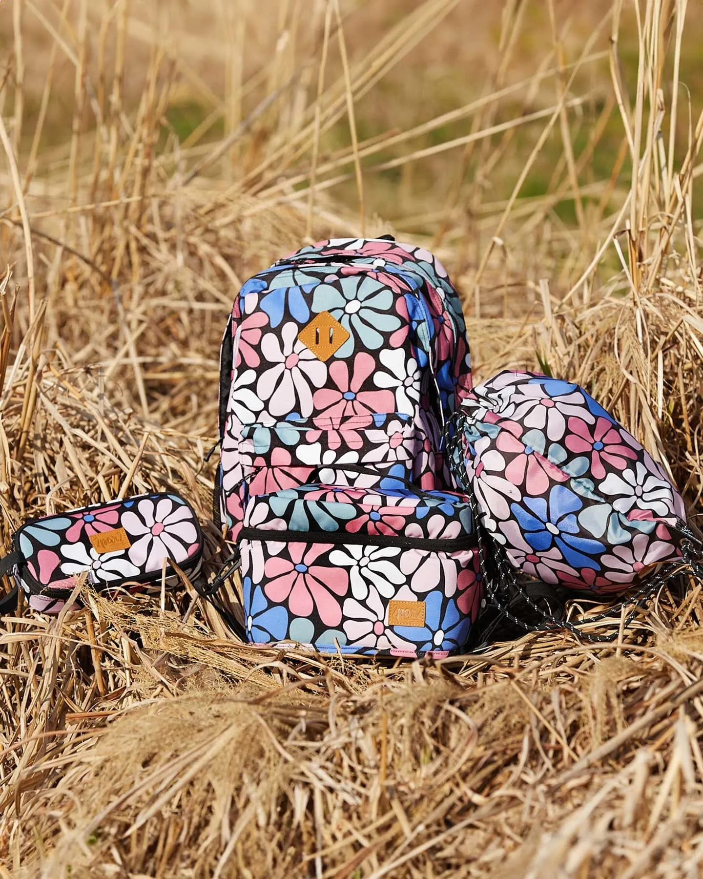 Backpack Printed Retro Flowers