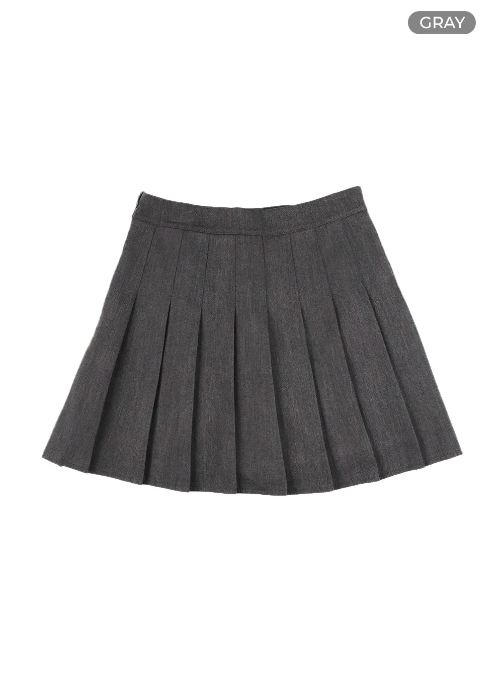 Basic Cotton Pleated Mini Skirt OM426