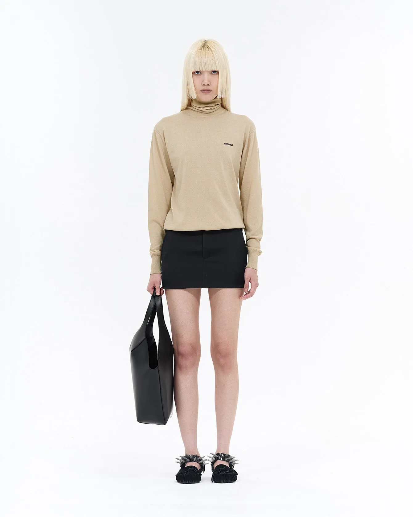 BEIGE EXTRA FINE TURTLENECK SWEATER