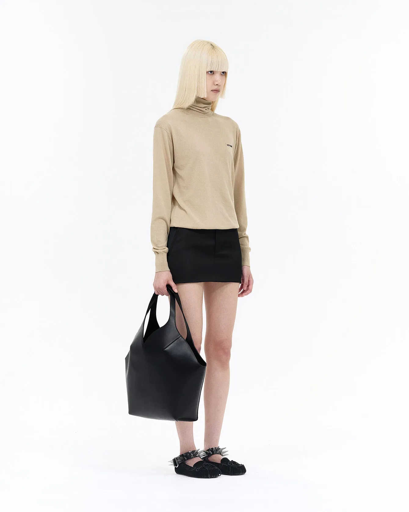 BEIGE EXTRA FINE TURTLENECK SWEATER