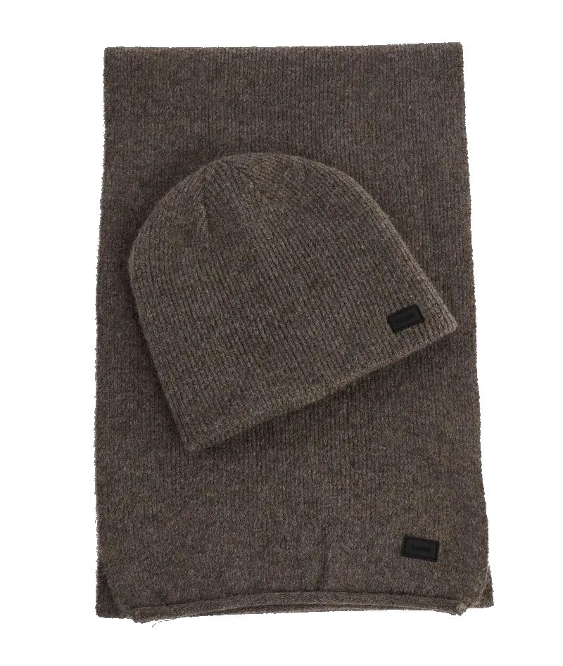 BERRETTO BEANIE E SCIARPA COORDINATI GAUDì MOTIVO MAGLIA COSTINE GREY V3AI-11460_V0006