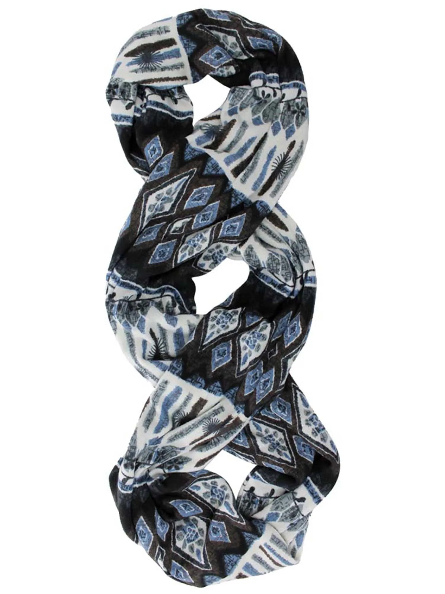 Black & White Aztec Print Jersey Infinity Scarf