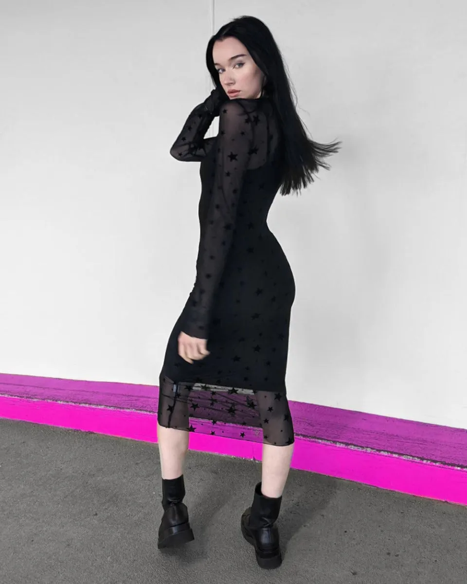 Black Star Long Sleeve Dress