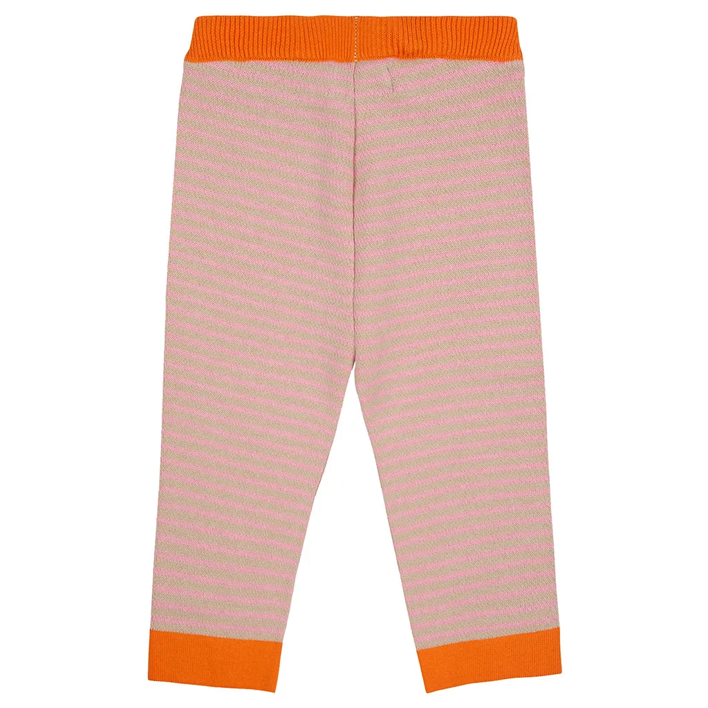 Bobo Choses Baby Knitted Pants Pink Stripes