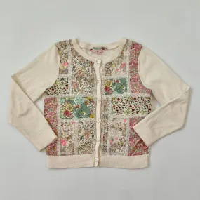 Bonpoint Cotton Cardigan With Patchwork Liberty Print: 6 Years