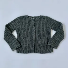 Bonpoint Teal Wool/ Angora Mix Cardigan: 6 Years