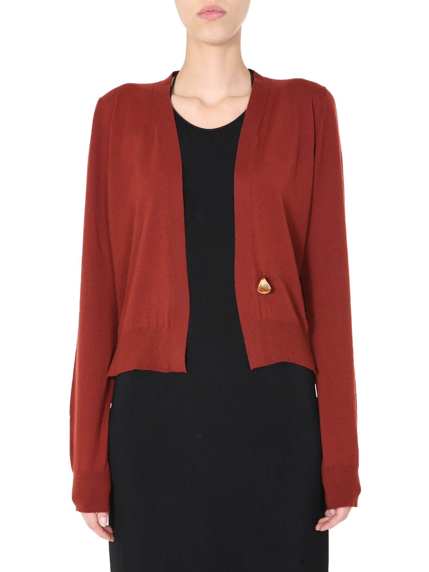 BOTTEGA VENETA    V-NECK CASHMERE CARDIGAN WITH RING