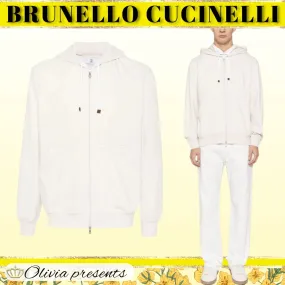 BRUNELLO CUCINELLI  |Street Style Long Sleeves Plain Cotton Sweatshirts