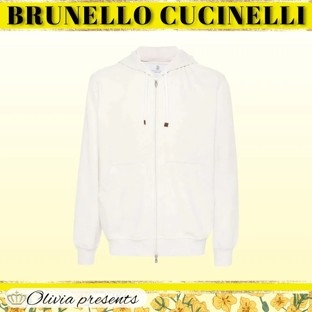 BRUNELLO CUCINELLI  |Street Style Long Sleeves Plain Cotton Sweatshirts