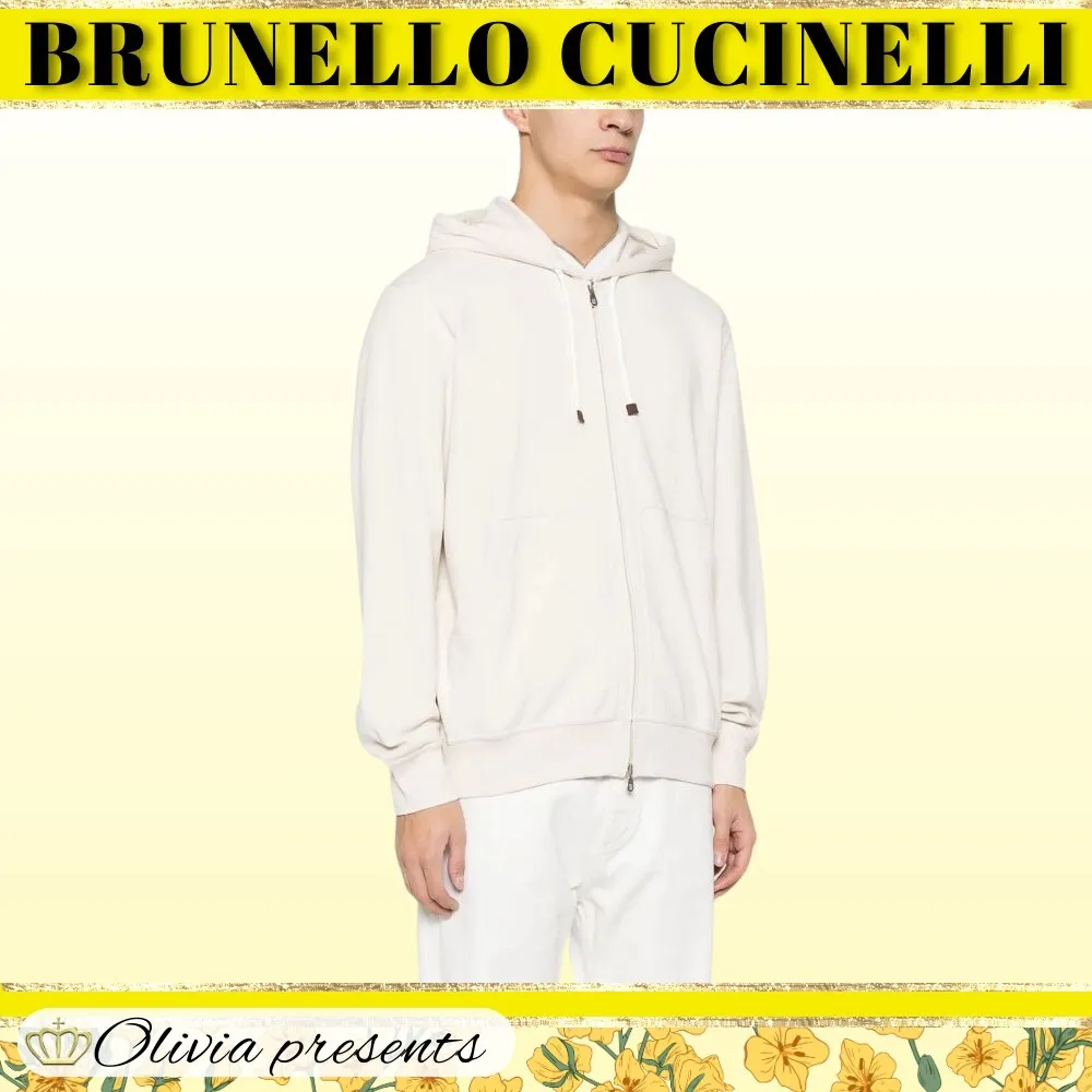 BRUNELLO CUCINELLI  |Street Style Long Sleeves Plain Cotton Sweatshirts