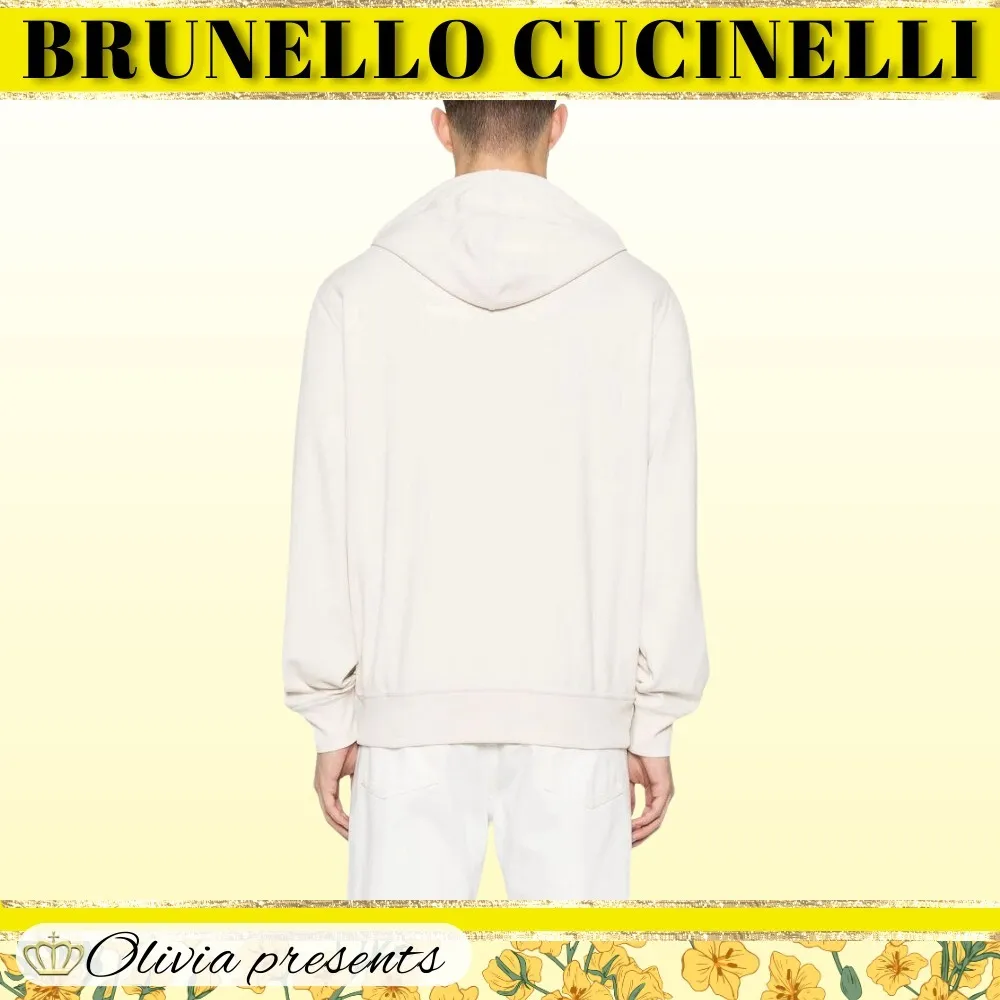 BRUNELLO CUCINELLI  |Street Style Long Sleeves Plain Cotton Sweatshirts