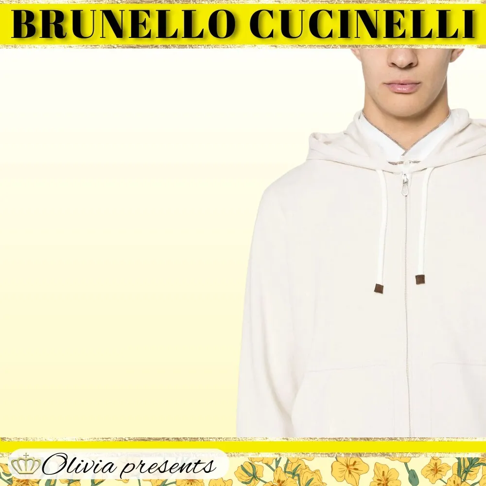 BRUNELLO CUCINELLI  |Street Style Long Sleeves Plain Cotton Sweatshirts