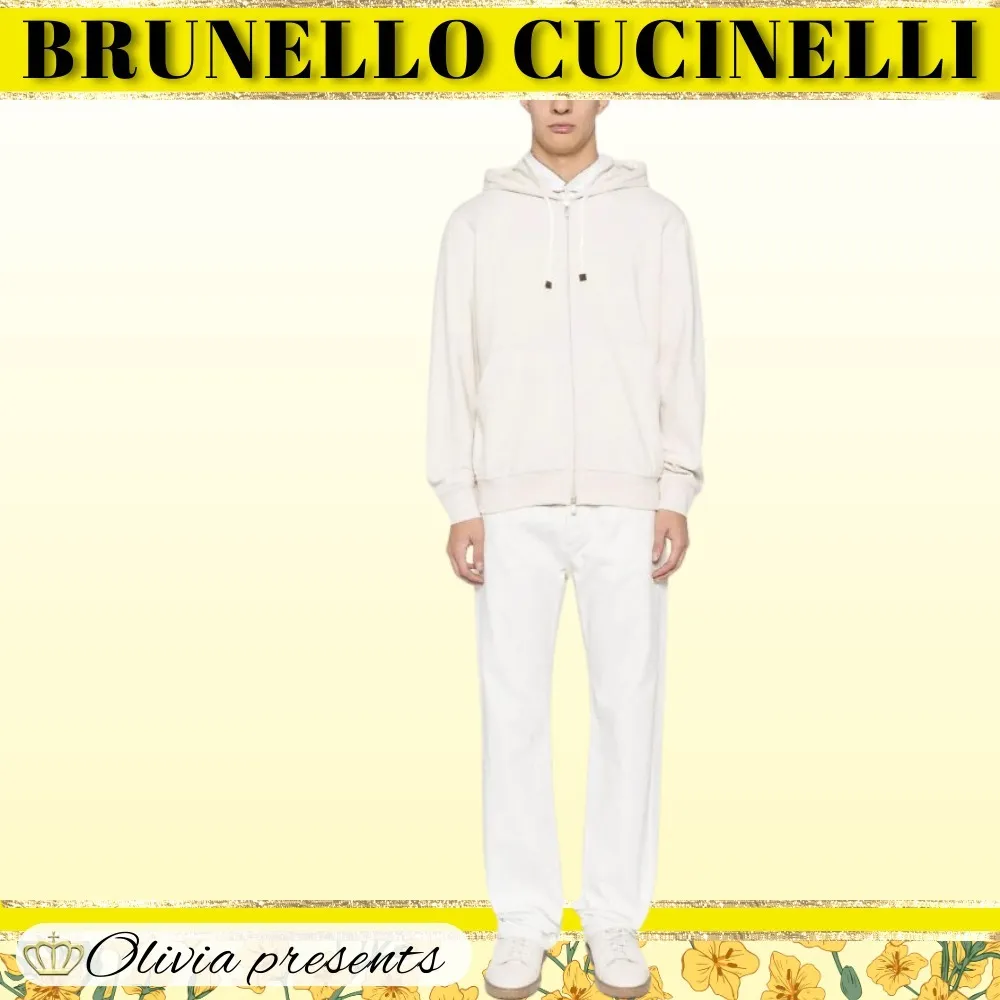 BRUNELLO CUCINELLI  |Street Style Long Sleeves Plain Cotton Sweatshirts