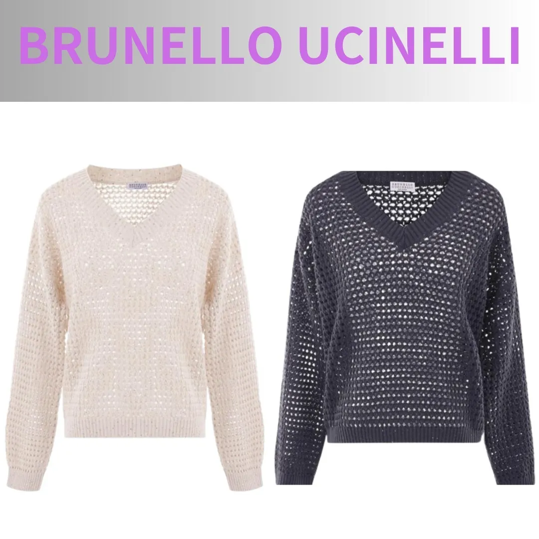 BRUNELLO CUCINELLI  |V-Neck Long Sleeves Cotton V-neck & Crew neck