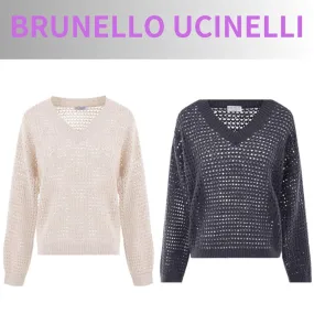 BRUNELLO CUCINELLI  |V-Neck Long Sleeves Cotton V-neck & Crew neck