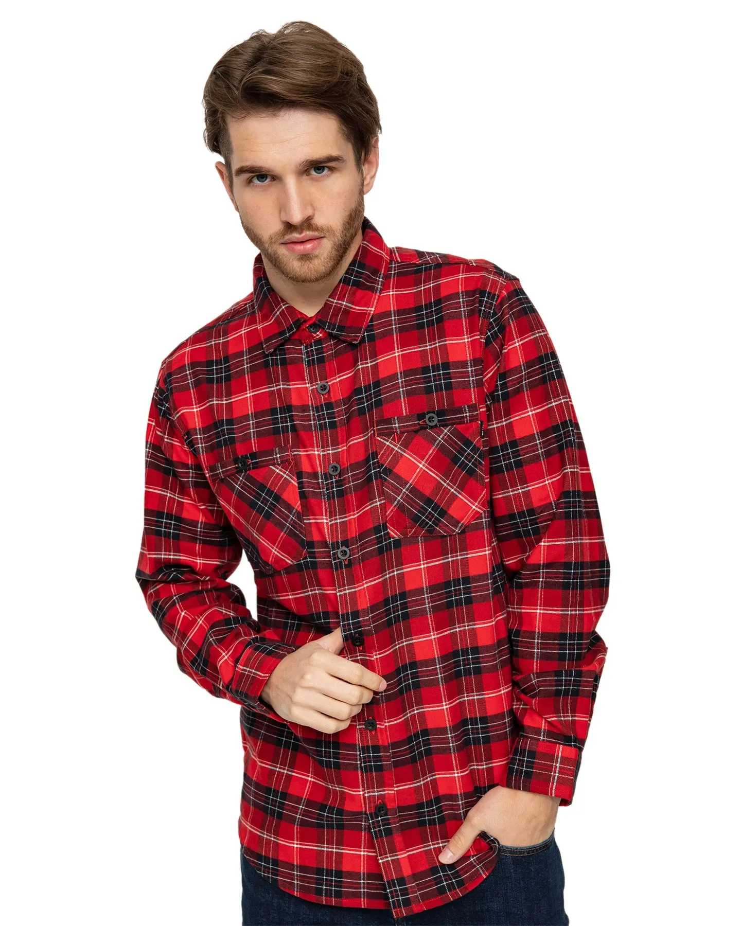 Burton Men's Favorite Long Sleeve Flannel - Tomato Bradley Plaid