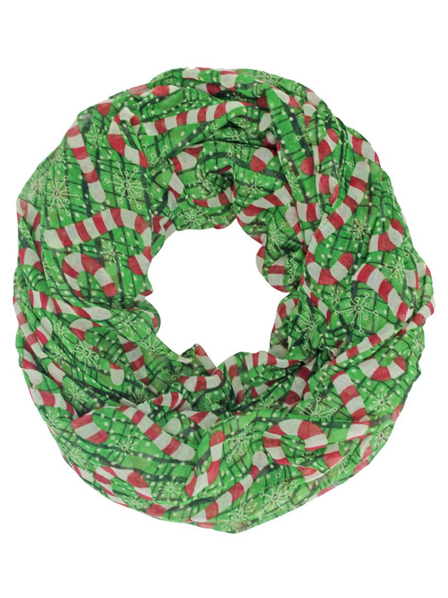 Candy Cane Holiday Soft & Silky Infinity Scarf