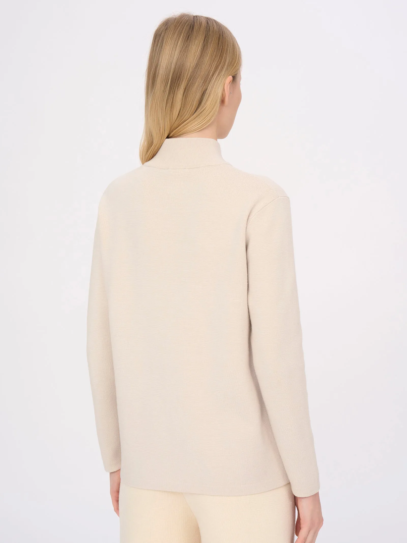 Cardigan con zip in filato Super Soft - Champignon