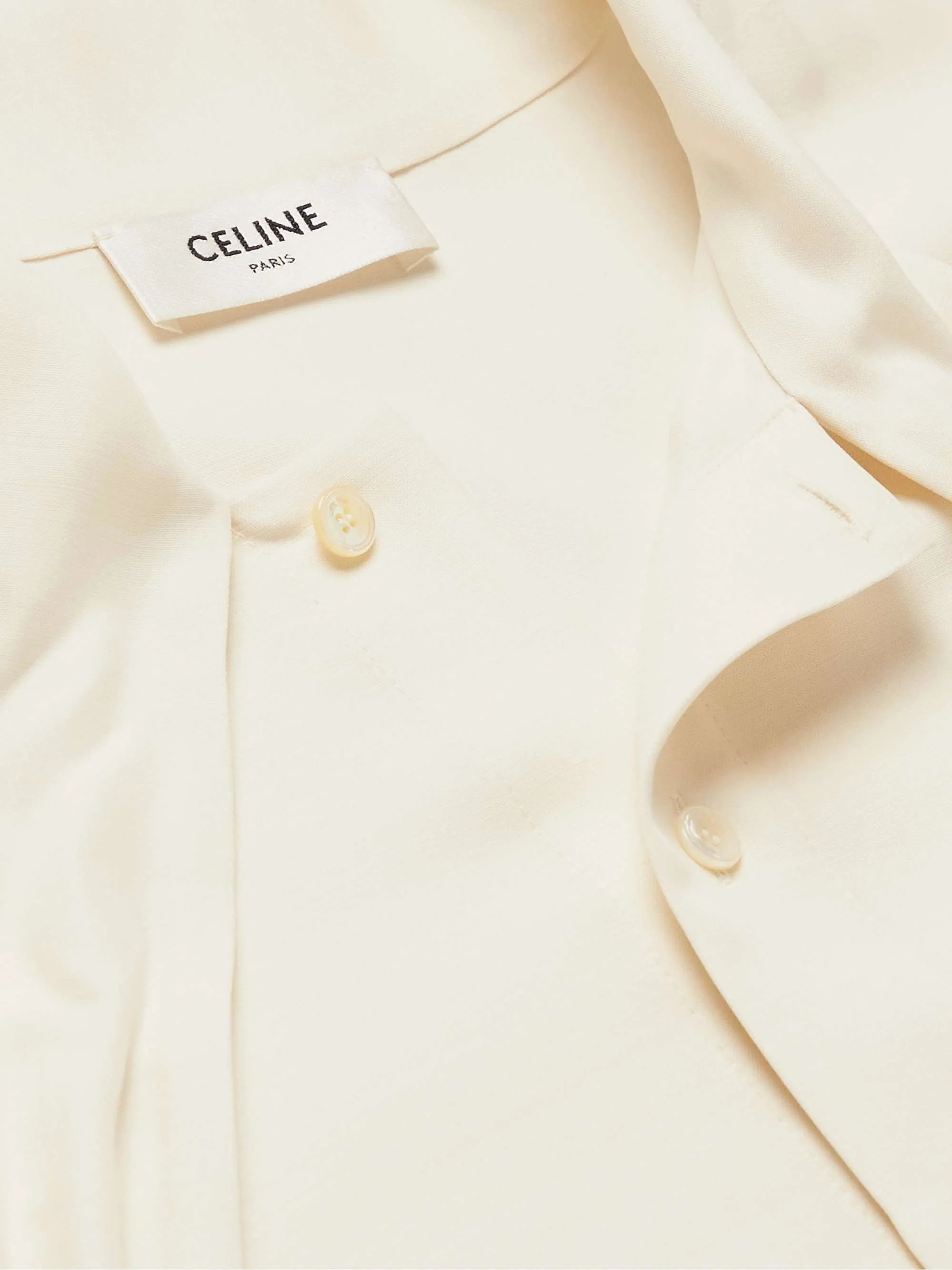 CELINE  |Silk Long Sleeves Plain Front Button Luxury Shirts