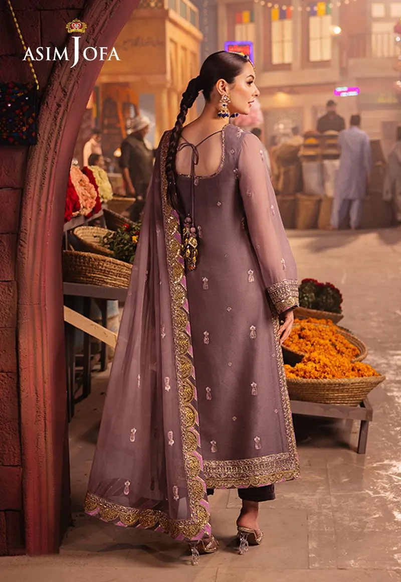 Chamkeeli by Asim Jofa Embroidered Chiffon Unstitched 3Pc Suit AJKK-29