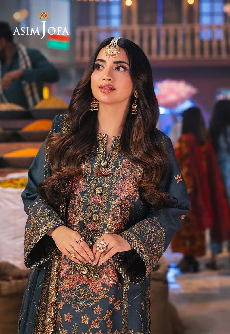 Chamkeeli by Asim Jofa Embroidered Twisted Silk Unstitched 3Pc Suit AJKK-09