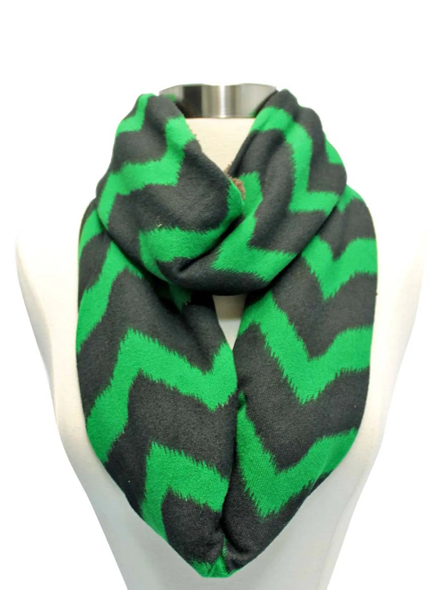 Chevron Striped Fleece Infinity Scarf